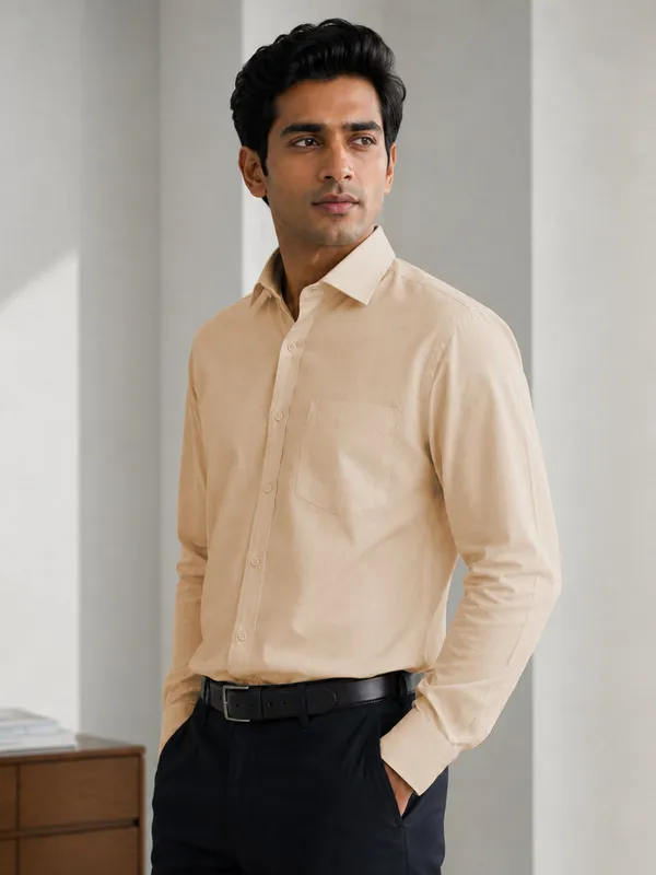 Paper_Cotton_Soft_Beige_Shirt_For_Men
