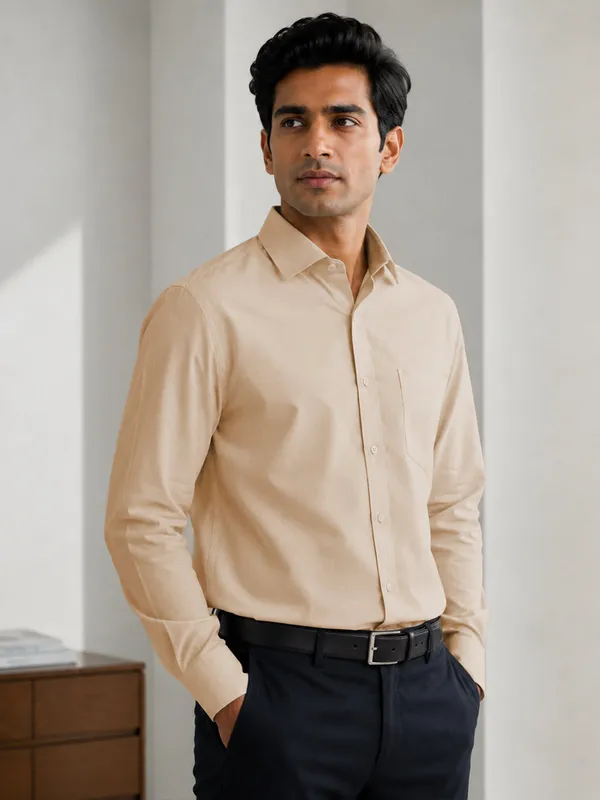 Paper_Cotton_Soft_Beige_Shirt_For_Men