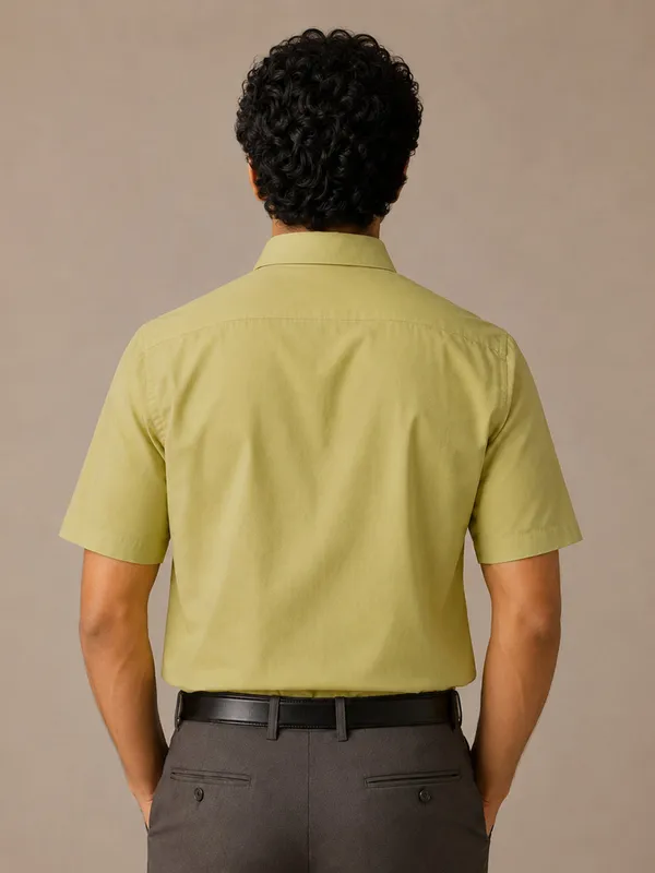 Half_Sleeve_Paper_Cotton_Light_Green_Shirt_For_Men