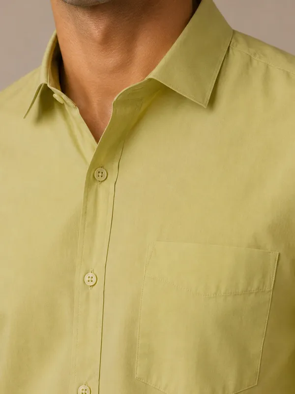 Half_Sleeve_Paper_Cotton_Light_Green_Shirt_For_Men