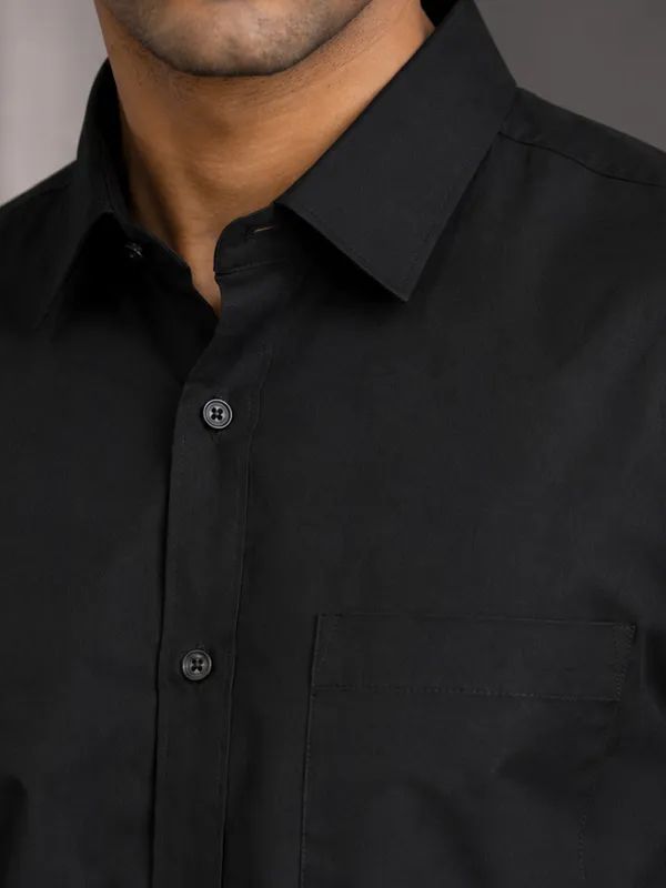 Half_Sleeve_Paper_Cotton_Black_Shirt_For_Men