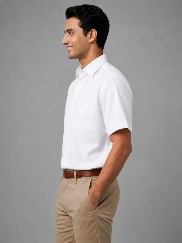 Half_Sleeve_Paper_Cotton_White_Shirt_For_Men