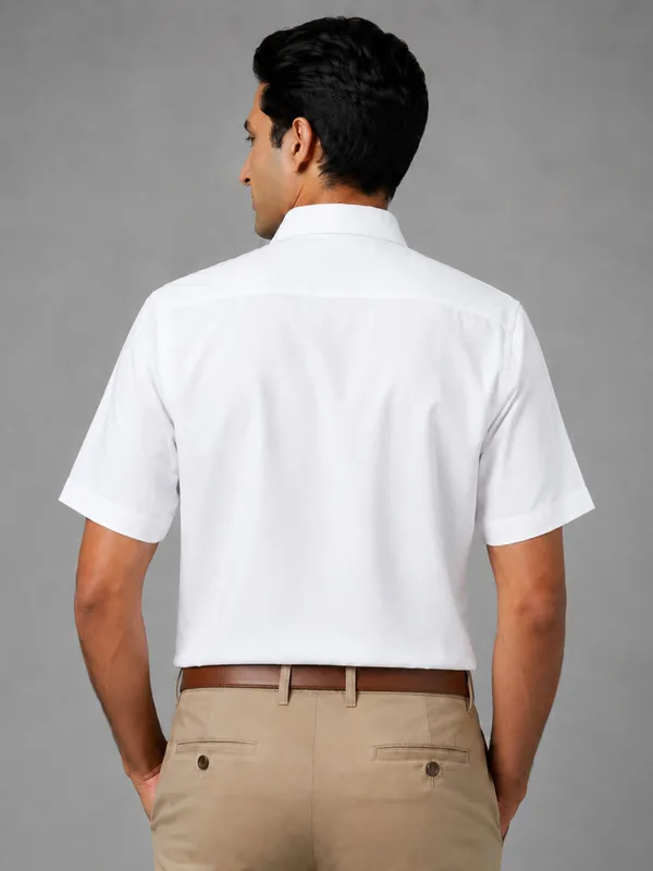 Half_Sleeve_Paper_Cotton_White_Shirt_For_Men