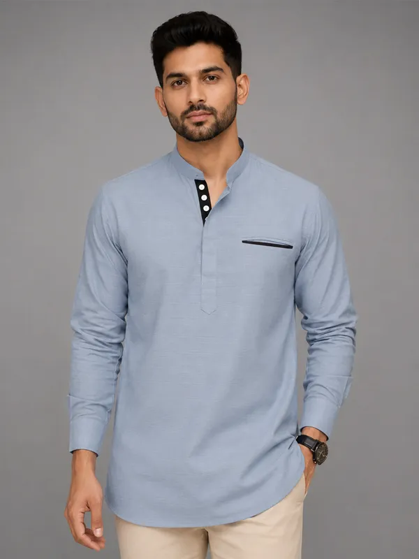 Urban_Fit_Light_Blue_Short_Linen_Kurta_For_Men