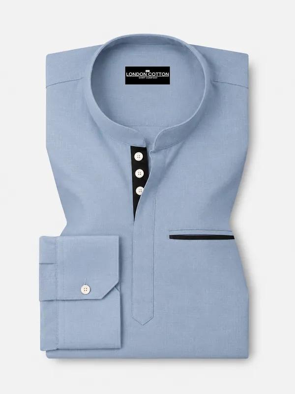 Urban_Fit_Light_Blue_Short_Linen_Kurta_For_Men