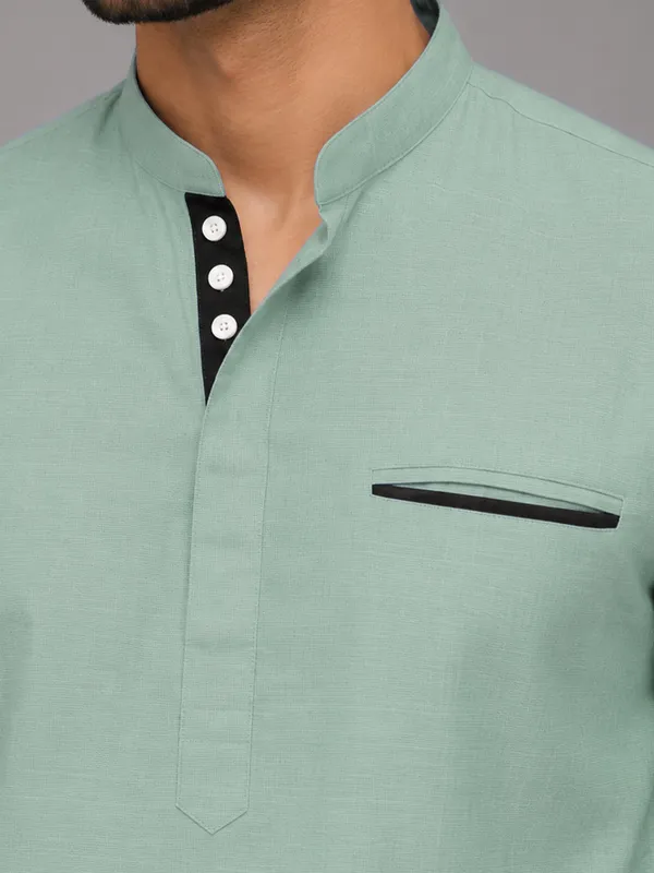 Urban_Fit_Sea_Green_Short_Linen_Kurta_For_Men