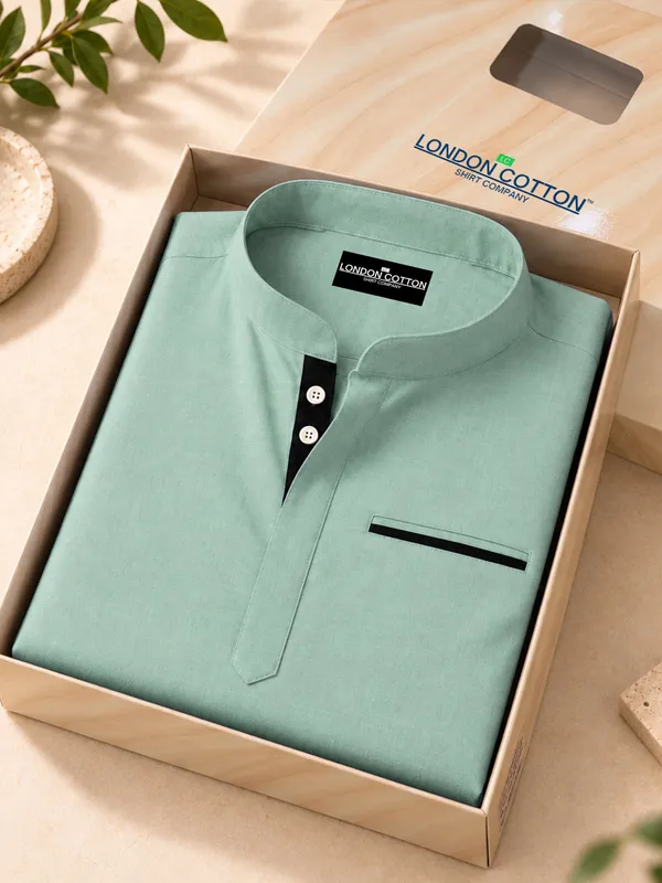 Urban_Fit_Sea_Green_Short_Linen_Kurta_For_Men