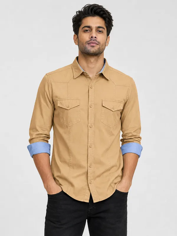 Pack_Of_2_Cargo_Style_Cream_Brown_Shirt