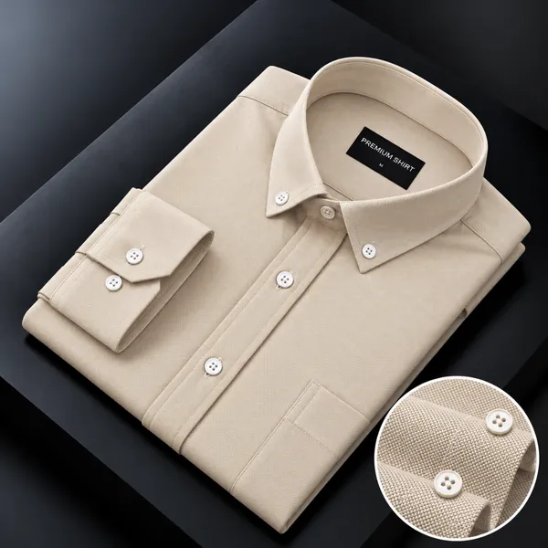 Oxford_Cotton_Cream_Shirt_For_Men