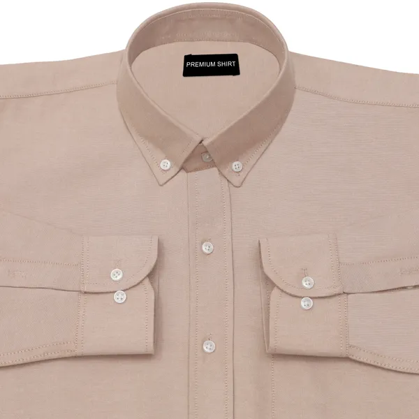 Oxford_Cotton_Beige_Shirt_For_Men