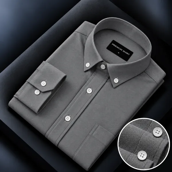 Oxford_Cotton_Dark_Grey_Shirt_For_Men