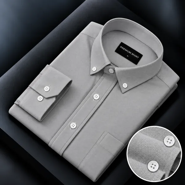 Oxford_Cotton_Silver_Shirt_For_Men
