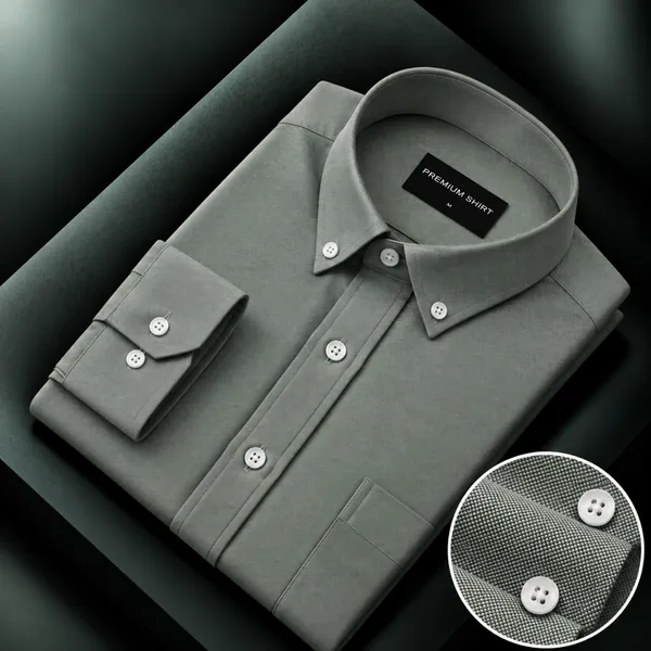 Oxford_Cotton_Olive_Shirt_For_Men