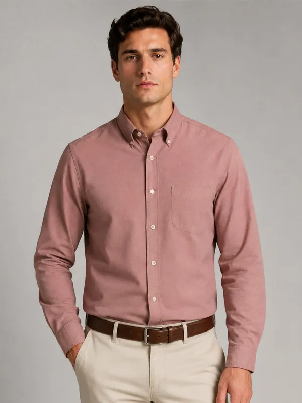 Oxford_Cotton_Maroon_Shirt_For_Men