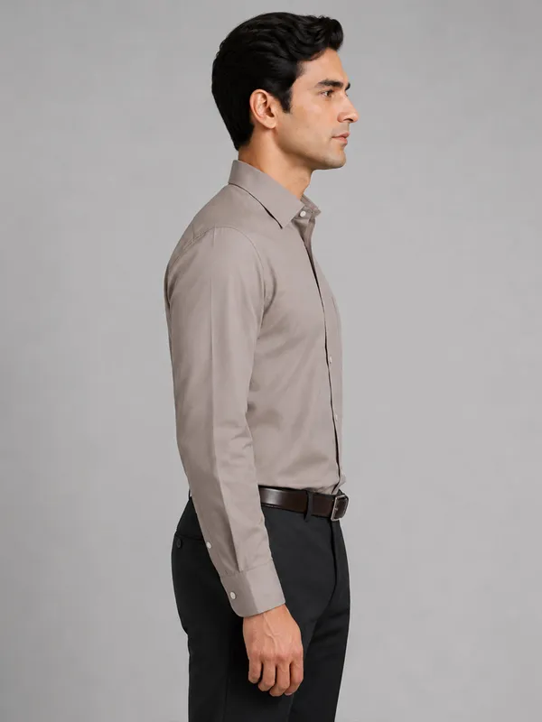 Brown_Formal_Oxford_Cotton_Shirt_For_Men