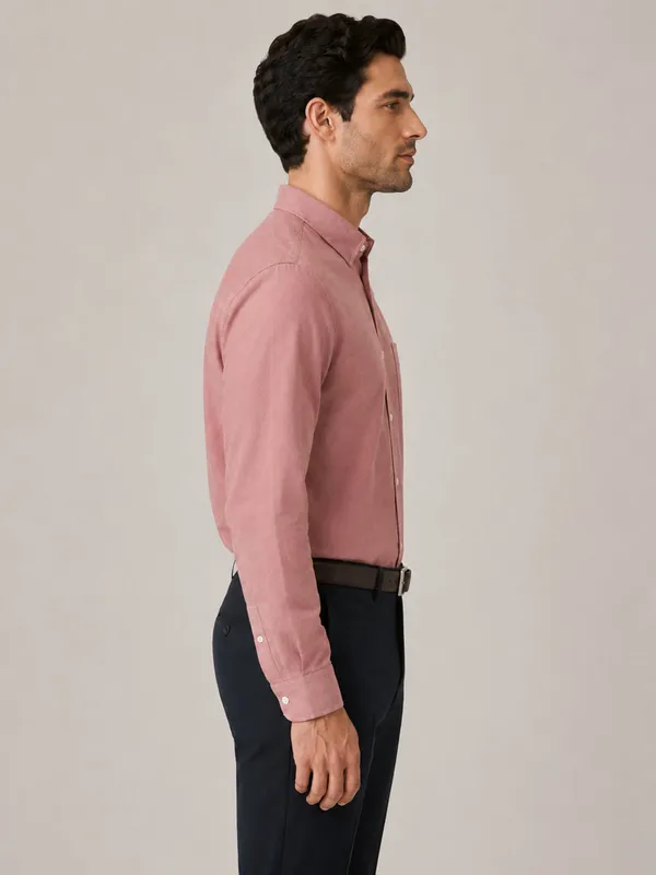 Maroon_Formal_Oxford_Cotton_Shirt_For_Men