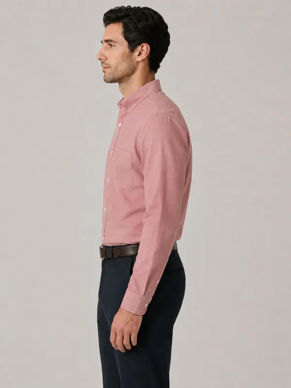 Maroon_Formal_Oxford_Cotton_Shirt_For_Men