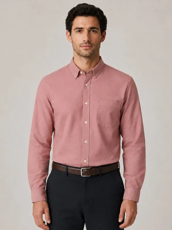 Maroon_Formal_Oxford_Cotton_Shirt_For_Men