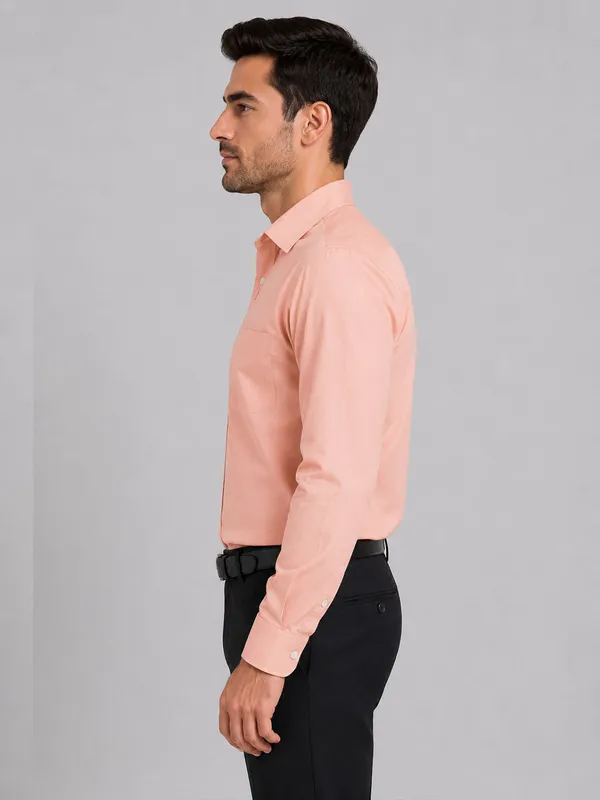 Peach_Formal_Oxford_Cotton_Shirt_For_Men