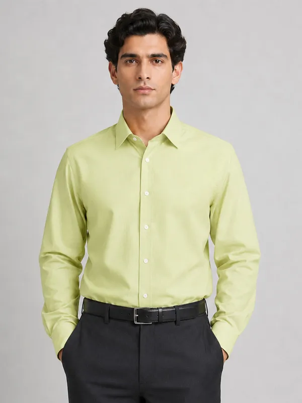 Lime_Green_Formal_Oxford_Cotton_Shirt_For_Men