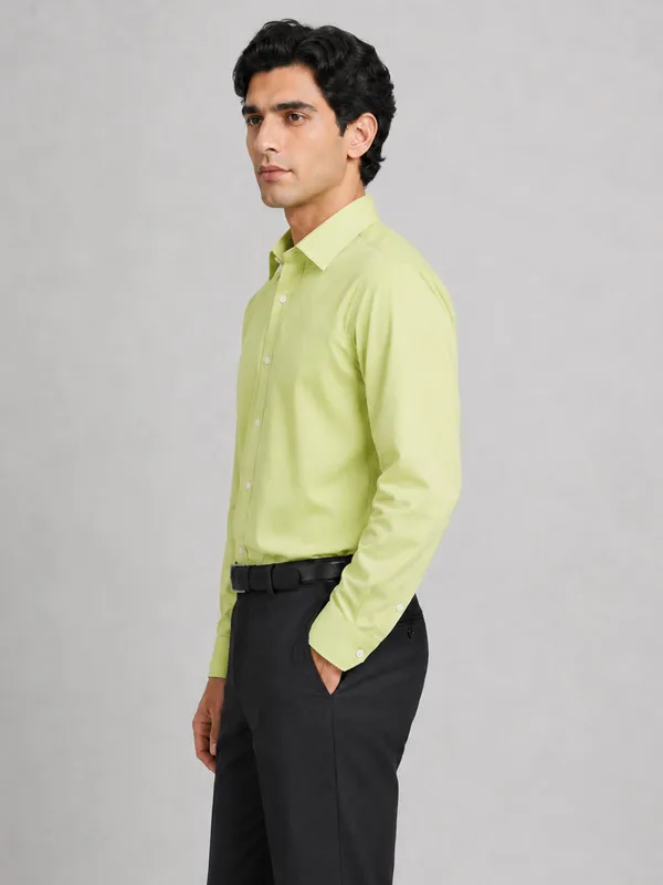 Lime_Green_Formal_Oxford_Cotton_Shirt_For_Men