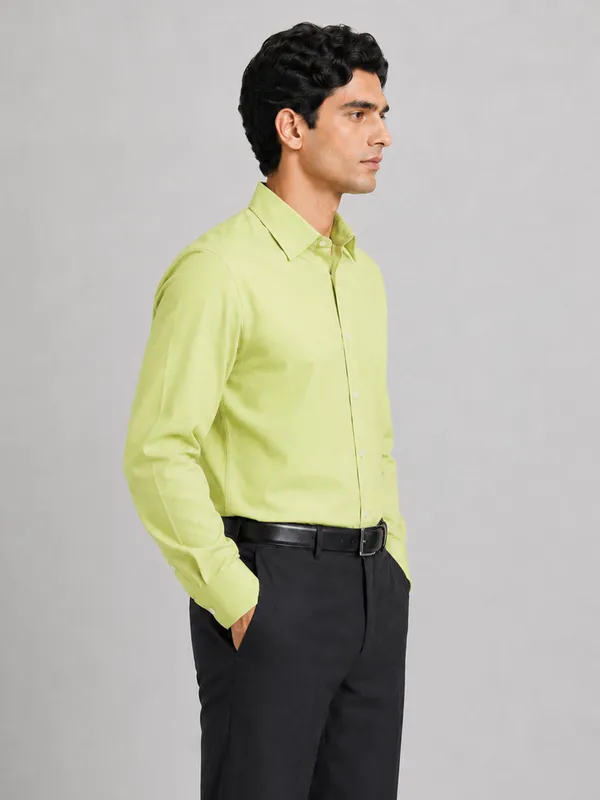 Lime_Green_Formal_Oxford_Cotton_Shirt_For_Men