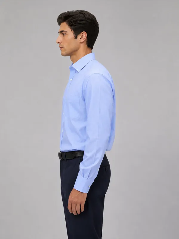 Denim_Blue_Formal_Oxford_Cotton_Shirt_For_Men