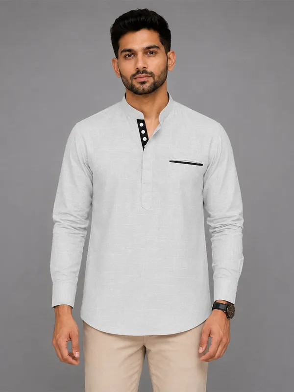 Pack_Of_2_Urban_Fit_Wine_White_Short_Linen_Kurta_For_Men