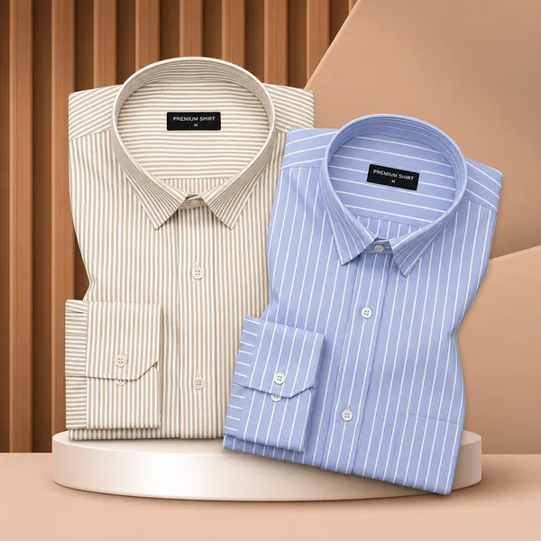 Bold_Beige_Cambridge_Blue_Oxford_Pack_Of_2_Stripe_Shirts_For_Men