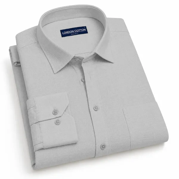 Silver_Textured_Linen_Shirt_For_Men
