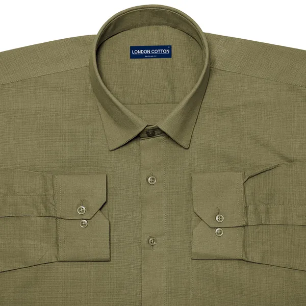 Olive_Textured_Linen_Shirt_For_Men