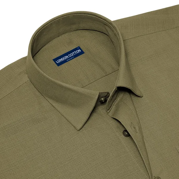 Olive_Textured_Linen_Shirt_For_Men