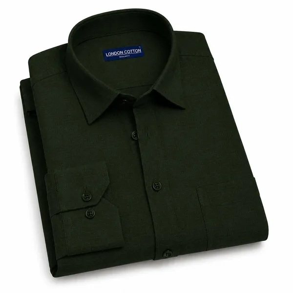Bottle_Green_Textured_Linen_Shirt_For_Men