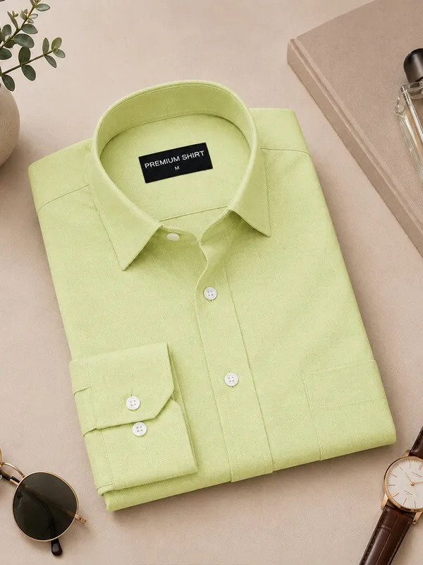 Pack_Of_2_Denim_Blue_Lime_Green_Formal_Oxford_Cotton_Shirt_For_Men