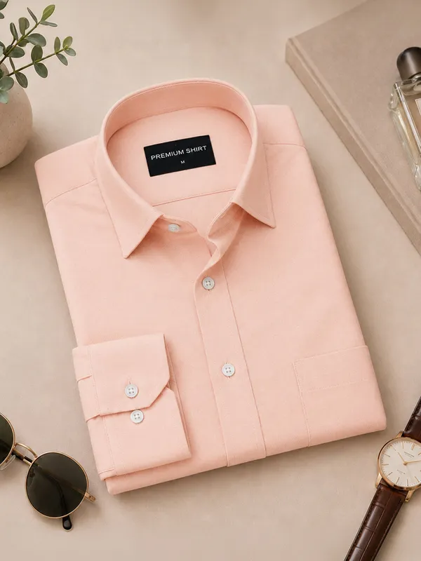 Pack_Of_2_Cream_Peach_Formal_Oxford_Cotton_Shirt_For_Men