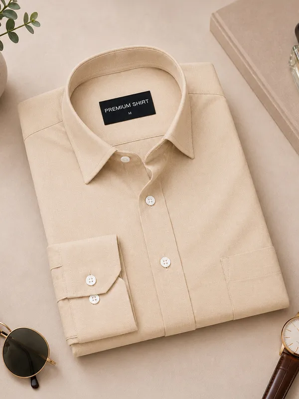 Pack_Of_2_Cream_Peach_Formal_Oxford_Cotton_Shirt_For_Men