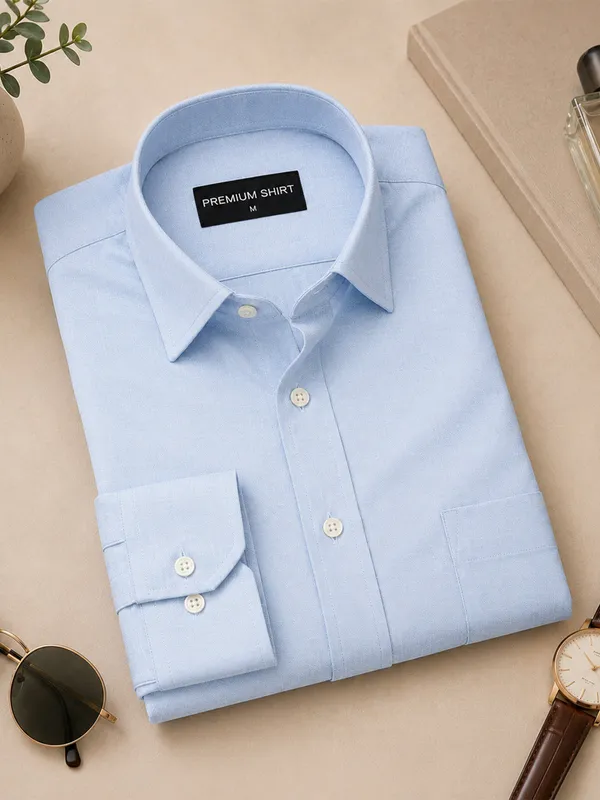 Pack_Of_2_Sea_Green_Sky_Blue_Formal_Oxford_Cotton_Shirt_For_Men
