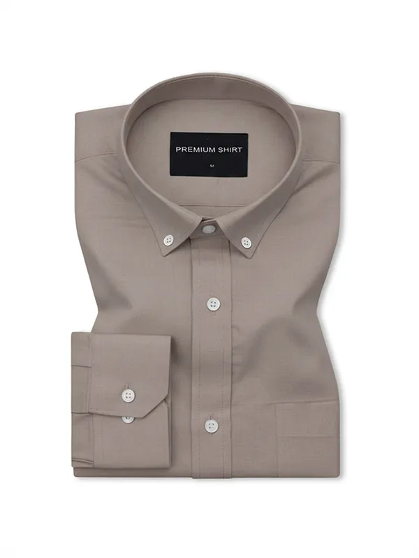 Pack_Of_2_Oxford_Cotton_Shirt_For_Men_Brown_Sea_Green