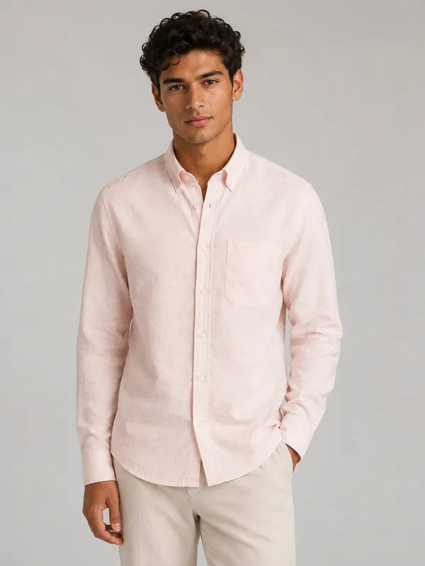 Peach_Linear_Linen_Shirt