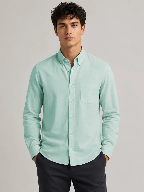 Turkish_Blue_Linear_Linen_Shirt