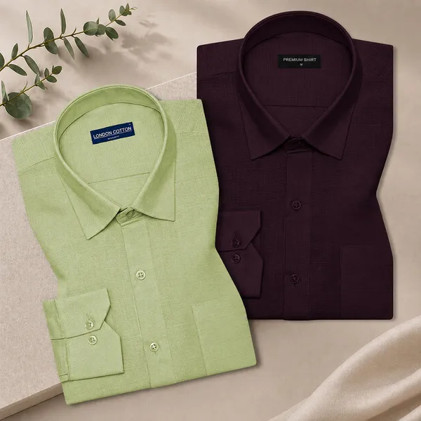 Pack_Of_2_Textured_Linen_Shirts_Sage_Wine