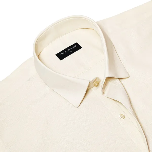 Cream_Textured_Linen_Shirt_For_Men