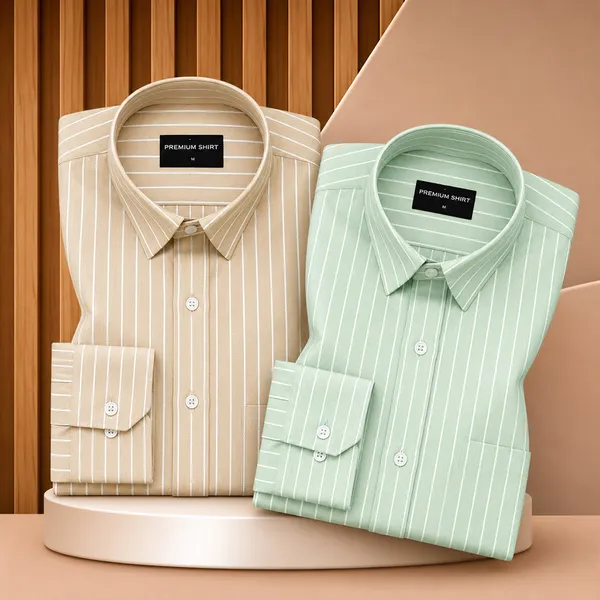 Cream_Mint_Green_Oxford_Pack_Of_2_Pinstripe_Shirts