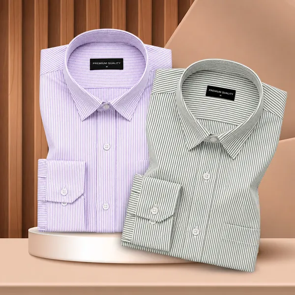 Purple_Dark_Green_Oxford_Pack_Of_2_Pinstripe_Shirts