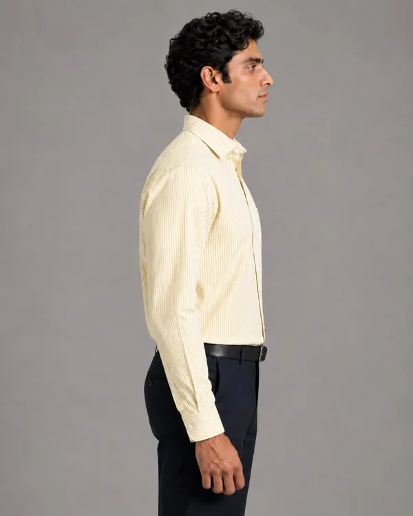 Lemon_Stripe_Oxford_Shirt_For_Men