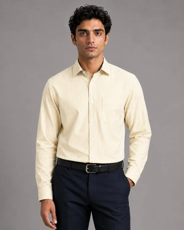 Lemon_Stripe_Oxford_Shirt_For_Men