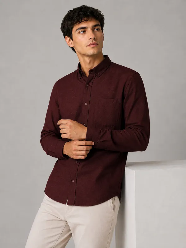 Maroon_Linear_Linen_Shirt