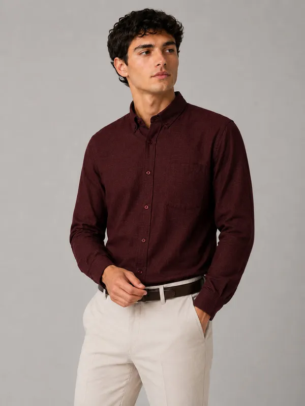 Maroon_Linear_Linen_Shirt