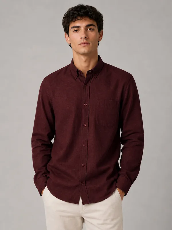Maroon_Linear_Linen_Shirt
