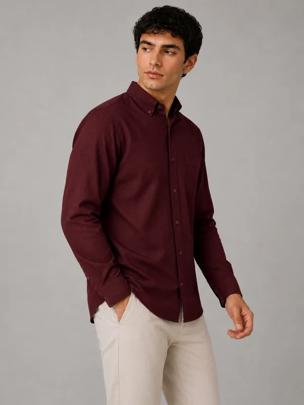 Maroon_Linear_Linen_Shirt